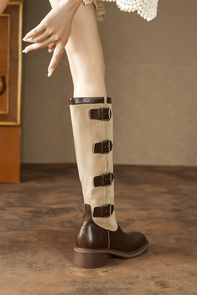 Genuine Leather Knee-High Boots