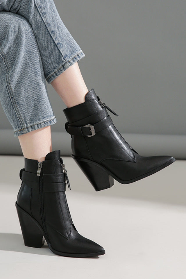 Pointed Toe Cowboy Ankle Boots