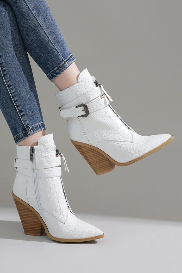 Pointed Toe Cowboy Ankle Boots