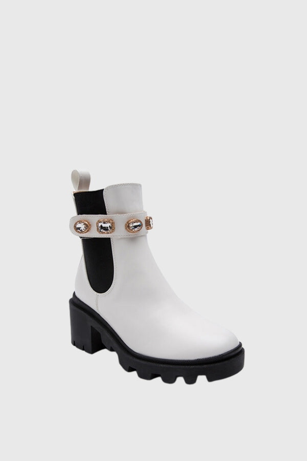 Women's Metallic Punk Ankle Boots