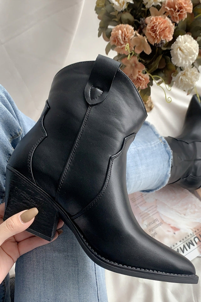 Chic Western Ankle Boots with High Heels