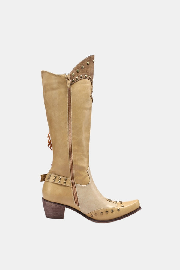 Rivet Tassels Cowboy Boots