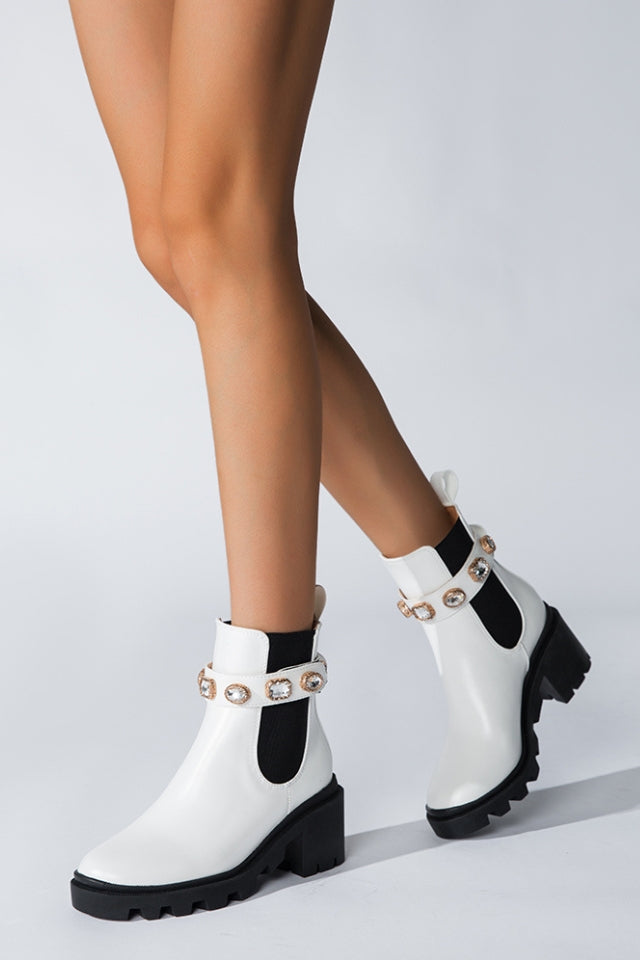 Women's Metallic Punk Ankle Boots