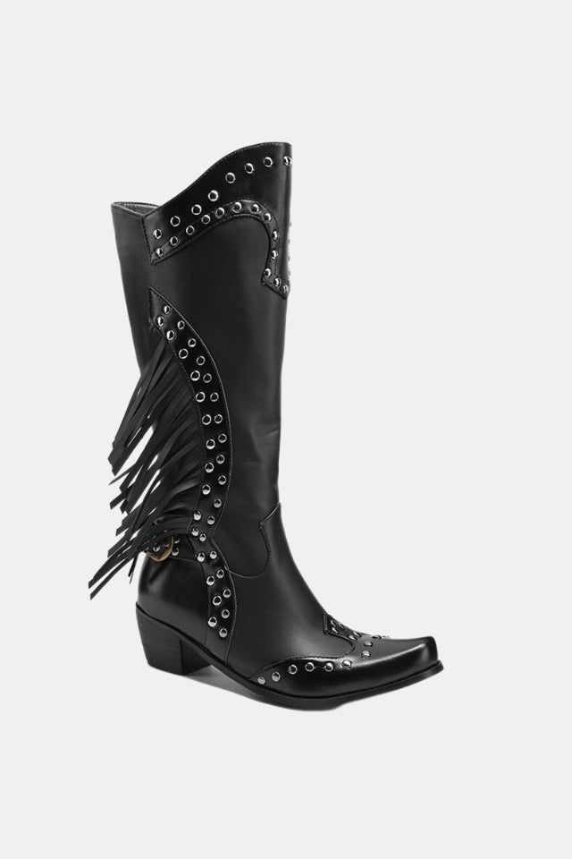 Rivet Tassels Cowboy Boots