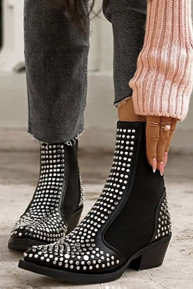 Rivet Nail Ankle Boots