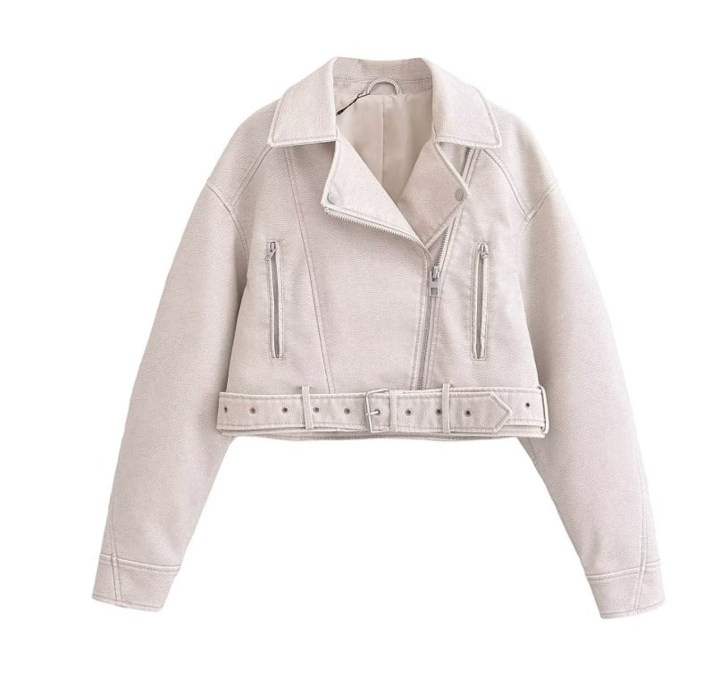 Aged Woman Semi-Cropped Cotton Jacket