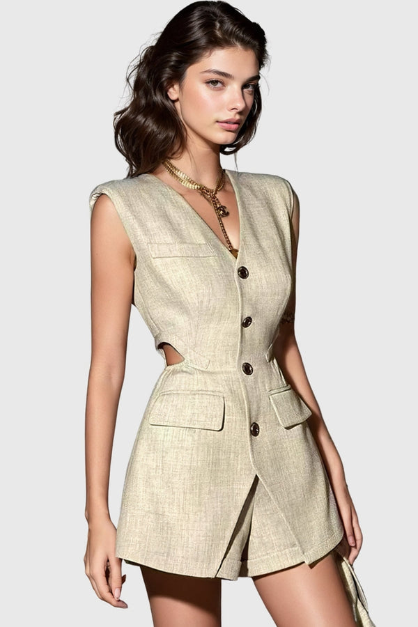 3-PIECE SUIT SET - BEIGE