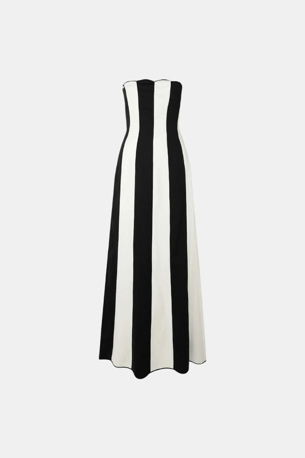 STRIPED MAXI DRESS - BLACK & WHITE