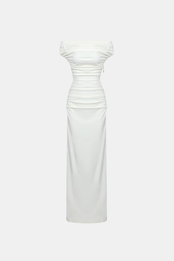 OFF SHOULDERS MAXI DRESS - WHITE