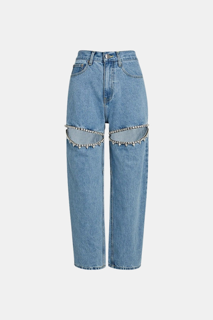 HIGH WAISTED JEANS WITH CUT OUTS