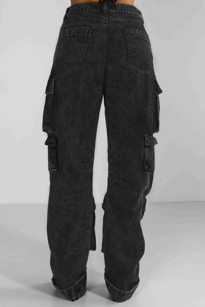 LOW WAISTED CARGO JEANS