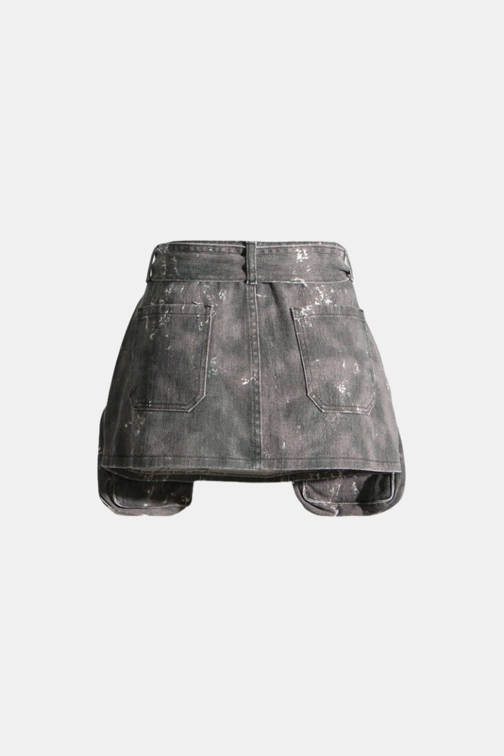 SHORT CARGO SKIRT - GREY