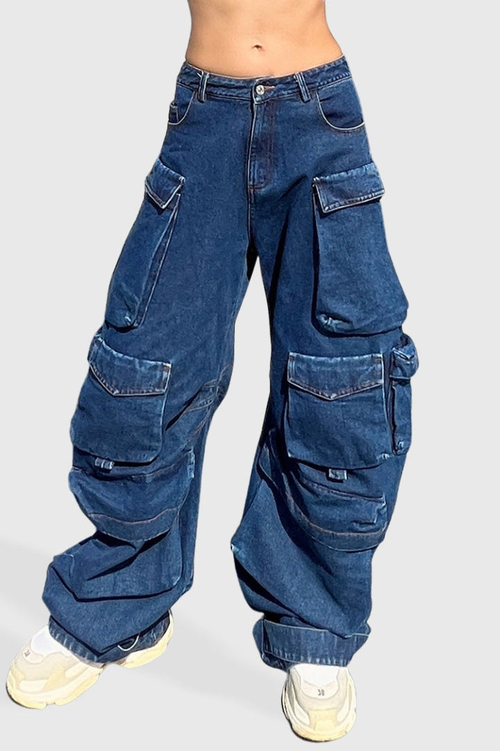 LOW WAISTED CARGO JEANS