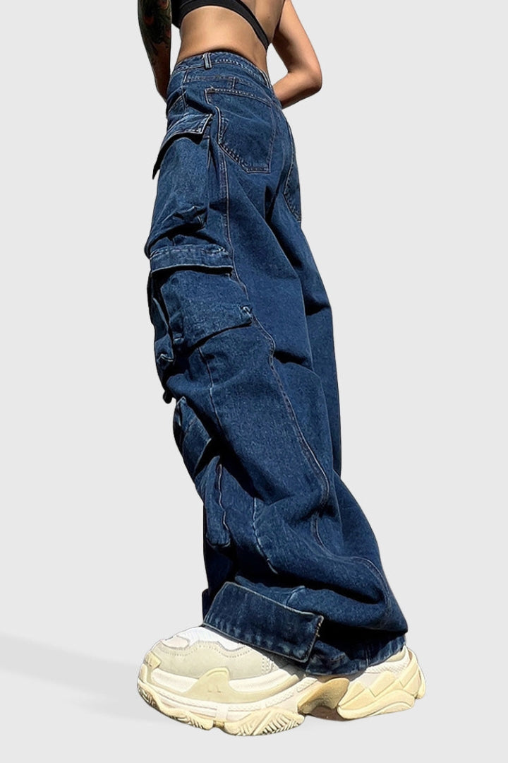 LOW WAISTED CARGO JEANS