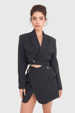 SHORT BLAZER DRESS WITH BELT